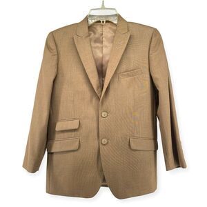 E.J. Samuel Boy’s Tan Button Front Modern Fit Suit Jacket Blazer Size 12